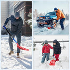 3-Piece Snow Removal Kit, 47" Detachable Snow Shovel, 27" 2-in-1 Ice Scraper & Snow Brush Tool, Separate Snow Scraper for Car, Truck, Driveway, and Winter Conditions, Storage Bag Included