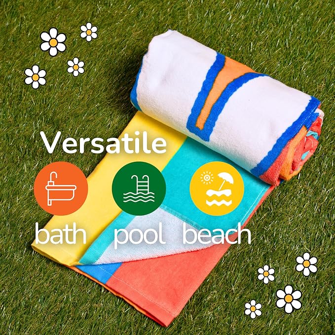 Miffy Kids Cotton Beach Towel, 58 x 28 Inch, Soft & Absorbent Pool, Bath & Beach Towel (Officially Licensed Product) by
