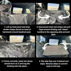 Boops & Floofs Back Seat Extender for Dogs — Converts to Half Seat for Passengers, Hard Non-Slip Bottom, 400lb Support, Waterproof Hammock, Car SUV Truck