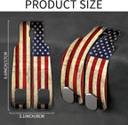 Purse Hook for Car Vintage American Flag 1 Pack Headrest Back Seat Hook Premium Leather Double Metal Hanger Storage Pack Bag Purse Holder Car Interior Accessories