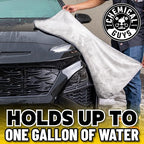 Woolly Mammoth Large Microfiber Drying Towel - 36 x 25 Inch Gray, Ultra Plush Super Absorbent Car Drying Towel for Cars, Trucks, SUVs, Motorcycles, RVs, and Auto Detailing