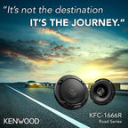 KFC-1666R Road Series Car Speakers (Pair) - 6.5" 2-Way Car Coaxial Speakers, 300W, 4-Ohm Impedance, Cloth Woofer & Balanced Dome Tweeter, Heavy Duty Magnet Design