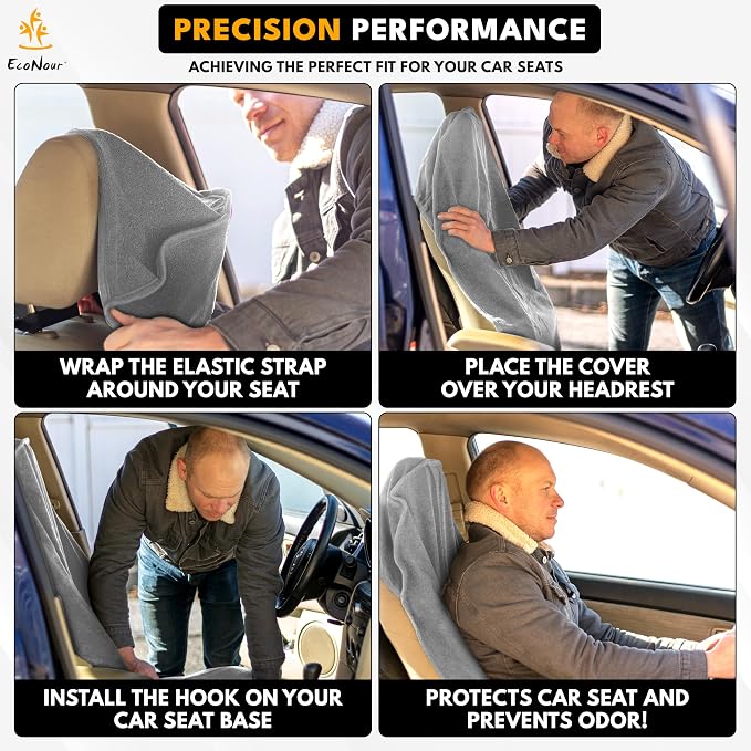 Car Seat Cover Sweat Towel – Waterproof Universal Seat Protector for Gym, Workout, Swimming, Camping & Dog Travel – Washable Car Seat Cover for Cars, Trucks, SUVs & Vans – Grey 29" x 55.5"