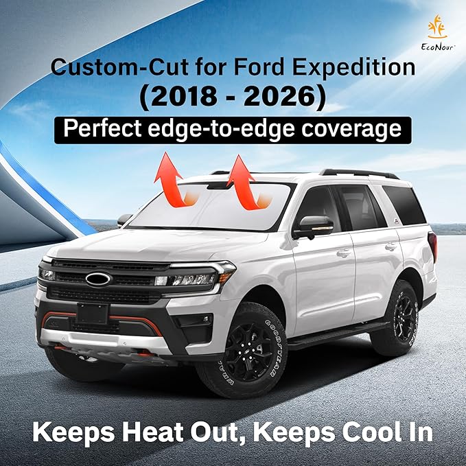 Windshield Sunshade Compatible for Ford Expedititon 2018-2023 2024 2025, Sun Visor for Front Windshield & Window Sun Shade Cover, UV Heat Blocker & Protector, Car Accessories