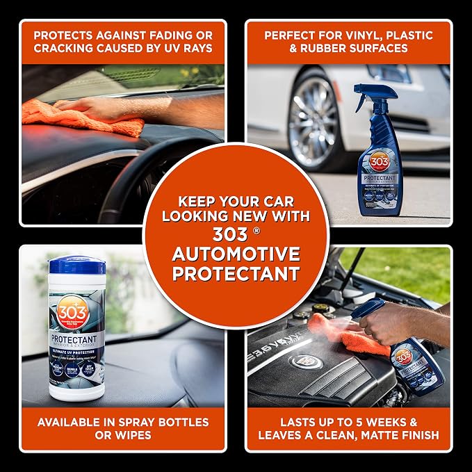 Automotive Protectant Wipes - Helps Prevent Fading & Cracking, Repels Dust, Lint & Staining, Superior UV Protection & Restores Lost Color, Exterior & Interior Car Cleaning Supplies