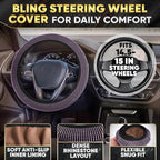 Purple Car Accessories Set, 27 Pieces – Bling Car Accessories for Women, Steering Wheel Cover, Rearview Mirror, Air Vent, Dashboard and Console Rhinestone Decor - Universal Fit Interior Styling Kit