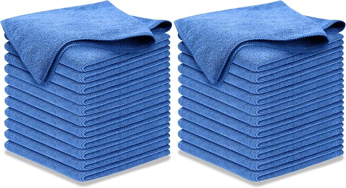 Premium 300GSM Microfiber Cleaning Cloth - 12.5"x12.5" High Performance - 1200 Washes, Ultra Absorbent Microfiber Towels for Cars Undercarriage, Rims & Engine Bay Cleaning - Microfiber Cloth