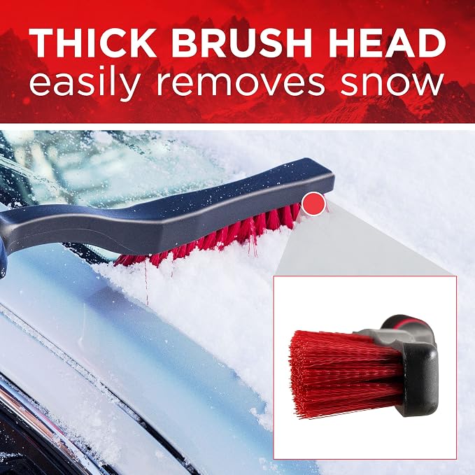 532 26 Inch Snow Brush with Ice Scraper for Cars, Trucks, SUVs, RVs, and More (Colors May Vary)