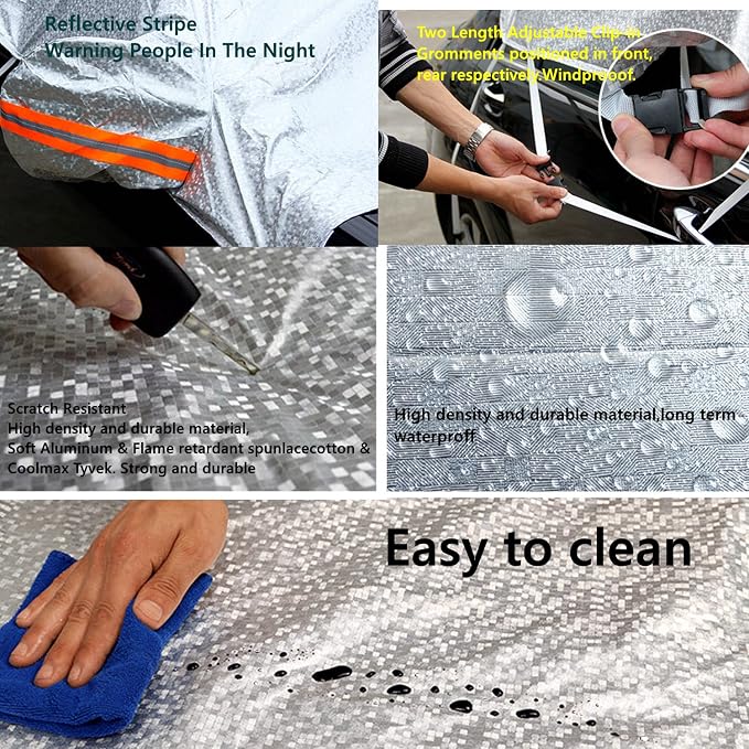 Safe View Half Car Cover Top Waterproof/Windproof/Dustproof/Windshield Cover Snow Winter Summer (SUV YM)