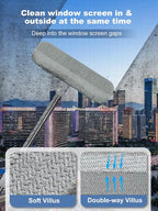 Cleaning Brush for Window Screen, Screen Cleaner Tool, 2 in 1 Mesh Screen Cleaning Brush, Small Brush for Patio, Door, Porch Screens, White &Grey Brush Cleaners for Screen