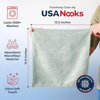 Microfiber Cleaning Cloth - Sea Green - 8Pcs (12.5x12.5 inch) High Performance - 1200 Washes, Ultra Absorbent Car Towel Traps Grime & Liquid for Streak-Free Mirror Shine - car Washing Cloth