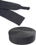 Black 2:1 Ratio Automotive Heat Shrink Braided Sleeving,Wear-Resistant Flat Woven Shrinkable Sleeve Fabric Car Cable Wires Hoses Protection (1"-19ft)