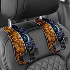 Purse Holder for Car, 2 Pack Heavy Duty Purse Hanger for Car, PU Leather Car Seat Hooks for Purses and Bags, Cute Sun Moon Headrest Organizer for Handbags & Backpacks