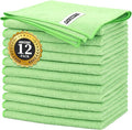 Sage Green Microfiber Cleaning Cloth -Pack of 12, Highly Absorbent Cleaning Rags, 16"X12" All Purpose Cleaning Towels for Housekeeping, Kitchen, Car, Lint Free and Reusable Microfiber Towels
