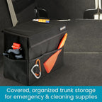 Carganizer Car Storage Bin with Lid for Front Seat, Back Seat or Trunk | Multipurpose Compact Car Organizer Holds Driving Essentials, Paperwork, Cleaning Supplies, Road Trip and Pet Needs