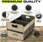 Car Trunk Organizer, Collapsible Two Compartment Organizer, Foldable SUV & Truck Storage for Car Accessories for Women Men, Non Slip Bottom, Sturdy Side Walls, Strong Handles, 45L