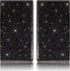 Car Registration and Insurance Card Holder, Vehicle License Document Glove Box Compartment Organizer, Interior Car Accessories for Women Men (Glitter Black)