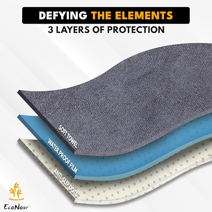 Car Seat Cover Sweat Towel – Waterproof Universal Seat Protector for Gym, Workout, Swimming, Camping & Dog Travel – Washable Car Seat Cover for Cars, Trucks, SUVs & Vans – Grey 29" x 55.5"