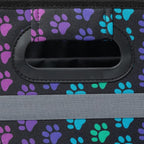 Paws Car Trunk Organizer Foldable Storage Bin with Handles Non Slip Base Pet Gear Travel Tote for SUV Truck (Rainbow Paws)