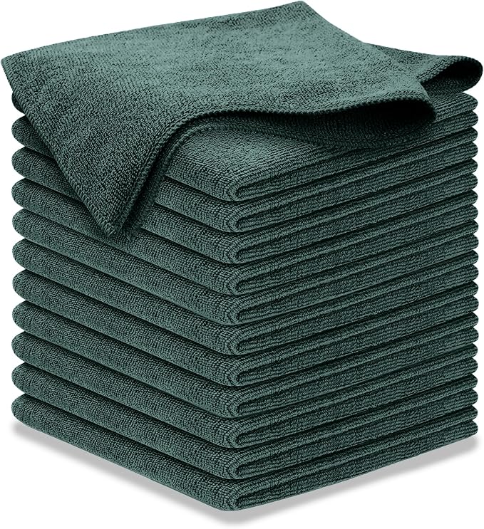 Premium 300GSM Microfiber Cleaning Cloth - 12.5"x12.5" High Performance - 1200 Washes, Ultra Absorbent Microfiber Towels for Cars Undercarriage, Rims & Engine Bay Cleaning - Microfiber Cloth