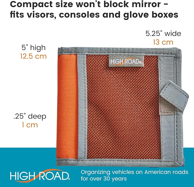 Car Registration and Insurance Card Holder for Sun Visor, Glove Box or Console with 2 Clear Hidden Car Document Pockets and Front Card Pocket