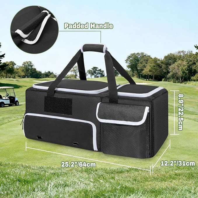 2 Layer Golf Trunk Organizer with Bottom Shoe Space, Golf Car Locker for Men & Women, Holds 2-3 Shoes, Balls, Tees, Cap, Gloves and Clothes (Patenting Design)
