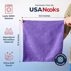 Premium 300GSM Microfiber Cleaning Cloth - 12.5"x12.5" High Performance - 1200 Washes, Ultra Absorbent Microfiber Towels for Cars Undercarriage, Rims & Engine Bay Cleaning - Microfiber Cloth