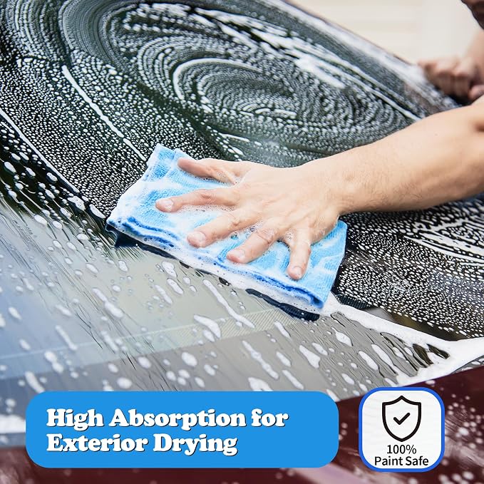 Shop Towels, Microfiber Cleaning Cloth Bulk, 200 Pack Microfiber Towels for Cars, All-Purpose Absorbent Cleaning Rags, Dust Cloth for Automotive, Mechanic, Garage, Bar, 11.5 x 11.5 inch