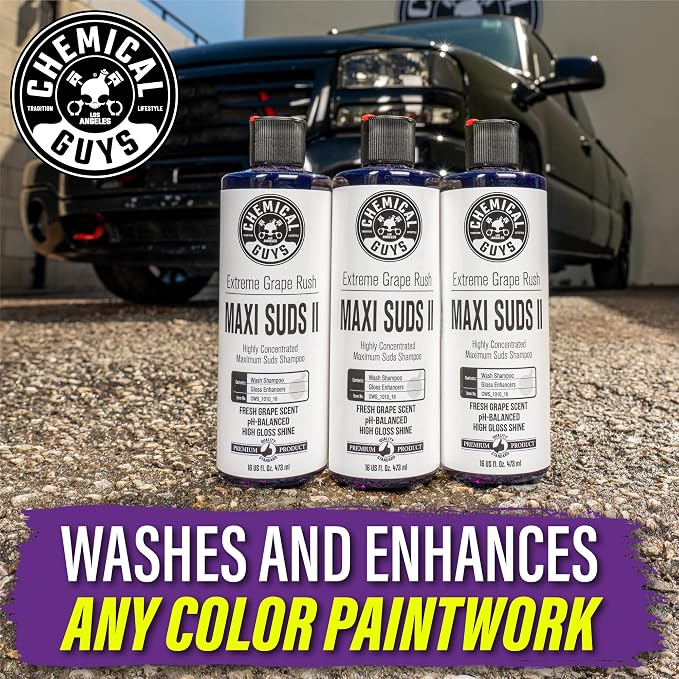 CWS/1010/64 Maxi-Suds II Foaming Car Wash Soap (Works with Foam Cannons, Foam Guns or Bucket Washes) Safe for Cars, Trucks, Motorcycles, RVs & More, 64 fl. Oz (Half Gallon), Grape Scent