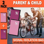 Faraday Bag for Phones & Key Fobs – RFID Shielding Privacy Pouch for Electronic Device Storage, Faraday Sleeve for Personal Data Protection (2 PACK - PINKS)