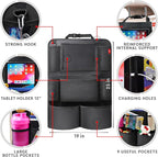 Backseat Car Organizer, Kick Mats Back Seat Protector with Touch Screen Tablet Holder, Back Seat Organizer for Kids with 9 Storage Pockets, Travel Accessories (2 Pack, Violet)