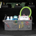 AOKJOY Car Trunk Organizer Car Storage Organizer Collapsible Multi Compartment Car Organizer Adjustable Straps Car Organizer for SUV(Gray)