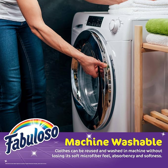 Microfiber Cleaning Cloths for Home & Car, Lint-Free Scratch-Free Rags for Glass, Kitchen & Wood, Reusable Machine Washable, Absorbent for Dusting & Wiping, Rainbow, 13 x 13 in, 8 Count