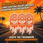 Hanging Car Air Freshener 3-Pack, Creamy Orange Swirl Premium Sweet Citrus & Smooth Creamy Vanilla Fragrance, Rearview Mirror Paper Fresheners for Cars, Trucks & SUVs