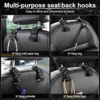 Car Seat Headrest Hook, Auto Seat Hook Hangers Storage Organizer Interior Accessories for Purse Coats Umbrellas Grocery Bags Handbag, 4-Pack(Bling Black)