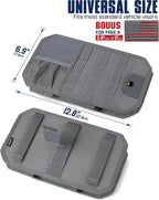 WYNEX Molle Car Sun Visor Organizer, Car Accessories with Zip Storage Pouch & Glasses Holder, Semi-Rigid Molle Panel with Patch for Tactical Gears, Fits Most Cars, Trucks, Pickups, Patrols
