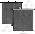 Car Window Shades for Baby-2 Pack Retractable Side Window Car Sun Shade Blocks UV Rays & Heat for Sun Protection Roller Sunshade Visor Window Shade for Kids,Passengers,Pets (20' x22'')
