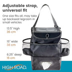 StashAway Car Trash Can with Tissue Holder - Car Organizer with Trash Can, Tissue Dispenser and 3 Storage Pockets for Bottles, Flasks, Wipes and Driving Essentials