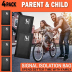 Faraday Bag Anti-Tracking GPS RFID Car Key Signal Blocker Wallet Shielding Pouch Protective Case for Cell Phone Car Key FOB, Data Privacy, Electronic Device Security (4 PACK - BLACK)