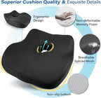 Car Seat Cushion for Driving, Car Seat Pillow for Short Drivers | Ergonomic Memory Foam Seat Cushion for Pain Relief, Adult Booster Seat for Car, Butt Cushion for Car, Truck, Office, Black