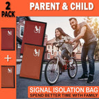 Faraday Bag Anti-Tracking GPS RFID Car Key Signal Blocker Wallet Shielding Pouch Protective Case for Cell Phone Car Key FOB, Data Privacy, Electronic Device Security (2 PACK - RED AND ORANGE)
