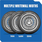Set of 2 (TWO) UN106 All Season 175/75R14 14mm White Wall Radial Passenger Car Tire- 175/75-14 86T + Three-Year Road Hazard Warranty Included 175/75/14 (Tire Only)