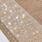 Bling Car Mats Shining Diamond Carpet Crystal Rhinestones Sparkly Glitter Floor Mats with Anti-Slip PVC Heel Pad Universal Fit for Automotive SUV, Sedan, Car, Van, 4pcs for Girl Women, Beige