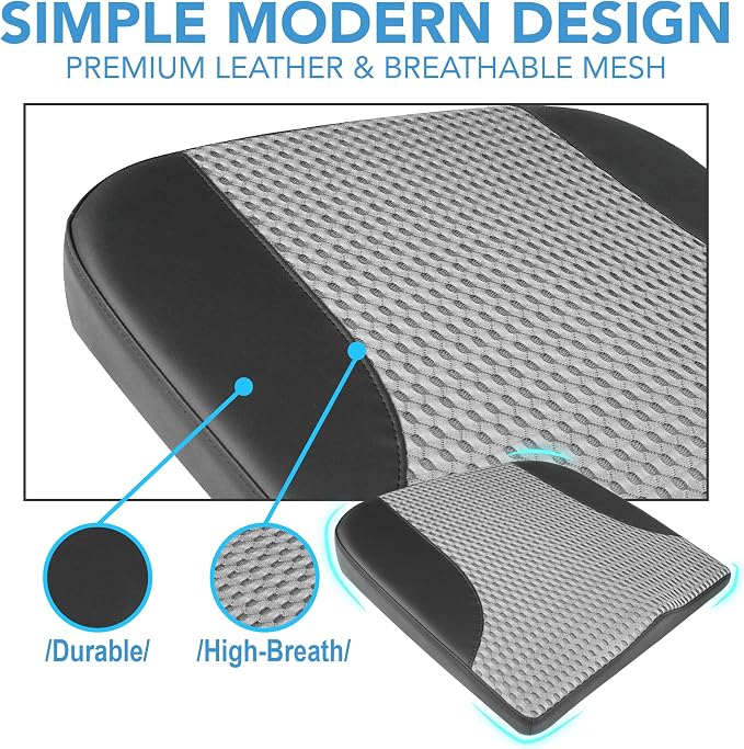 Car Seat Cushion, Car Seat Pillow, Automotive Cushion | Memory Foam Car Seat Cushion for Long Driving, Butt Pillow for Pain Relief, Driver Seat Cushion for Car, Office, Black&Gray
