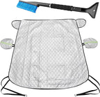 MAXORION Custom Fit Windshield Snow Cover for Tesla Model 3 & Y. Windshield Cover for Ice and Snow Comes with Heavy Duty Ice Scraper & Snow Brush. Tesla Model 3 & y Accessories. 69x55 inc