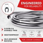 Car Door Edge Protector – Universal DIY Edge Trim to Prevent Scratches & Dings – Flexible Adhesive Molding Trim for Cars, Trucks & SUVs (10 Ft - Chrome)