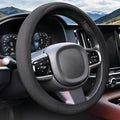 15 Inch Black Steering Wheel Cover for Cooling, Microfiber Ice Silk Non-Slip Breathable Cooling Steering Wheel Protector with Upgraded Silicone Inner Ring Warm in Winter Cool in Summer