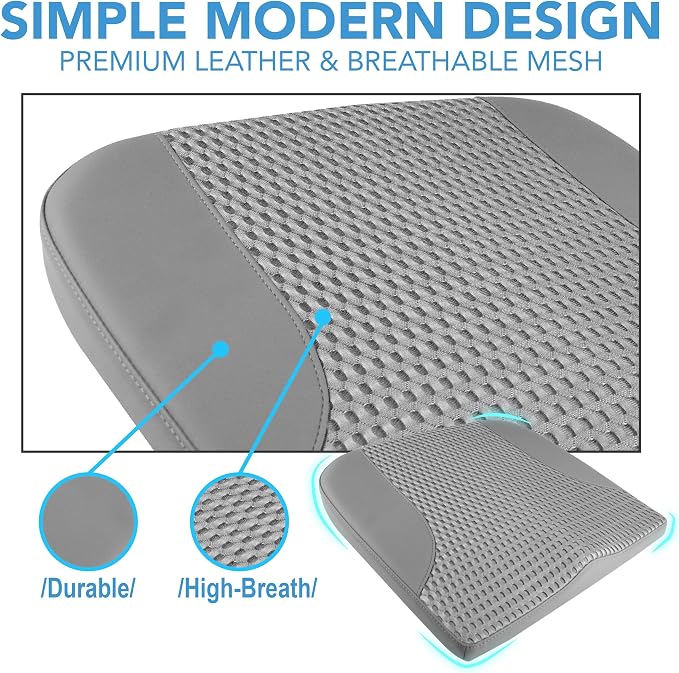 Car Seat Cushion, Car Seat Pillow, Automotive Cushion | Memory Foam Car Seat Cushion for Long Driving, Butt Pillow for Pain Relief, Driver Seat Cushion for Car, Office, Dark Gray