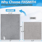 Grey Microfiber Cleaning Cloth -Pack of 8, Highly Absorbent Cleaning Rags, 16"X12" All Purpose Cleaning Towels for Housekeeping, Kitchen, Car, Lint Free and Reusable Microfiber Towels
