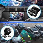 Double Din Car Stereo with Dash Cam | 7INCH Touchscreen Car Radio Receivers Support with Apple Carplay & Android Auto, Bluetooth, Backup Camera, Mirror Link, Voice Control, SWC, FM/USB/TF/AUX